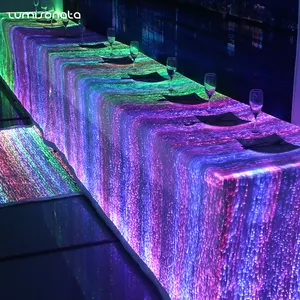 Luminous fiber optic table cloth led light up table cloth manufacturer