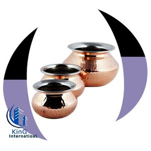 Handi Vaisselle de service indienne en cuivre Ensembles de vaisselle et de bols à céréales Ustensiles de cuisine Casseroles - Product Image 1