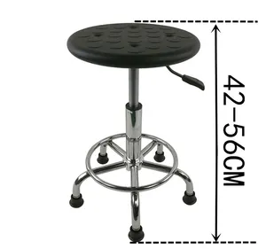 Laboratory Cleanroom PU Leather Adjustable Antistatic Chair with Metal Chains ESD Chair for Lab