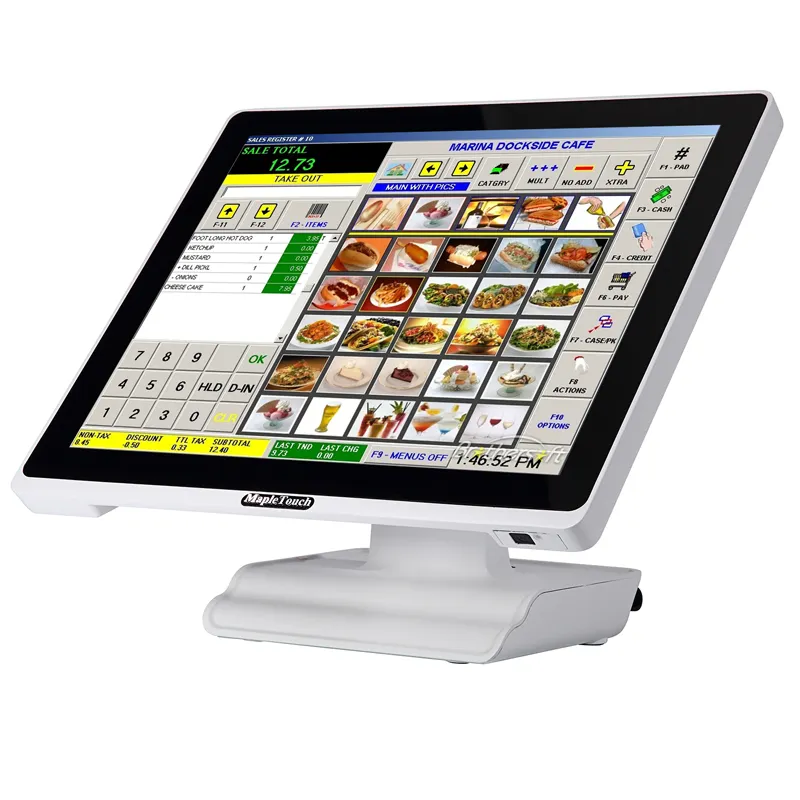 White all in one capacitive touch screen POS systems for retail shop
