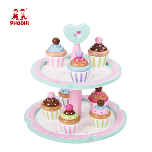 Madera mini torta de la <span class=keywords><strong>taza</strong></span> conjunto de juguete niños alimentos juguetes educativos para niños pequeños 3 + - Product Image 1