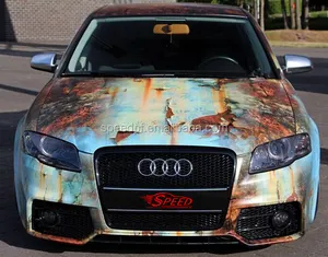 Coloful fashion style printing iron rusty sticker bomb vinyl car wrap