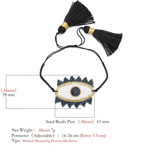 MI-B180261 MoyaMiya Miyuki Delica Perles Bracelet Fait Main Mauvais Œil Tissé Chaîne Avec Gland Bijoux Femmes Unisexe Ojo Turco - Product Image 6