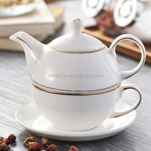 Teko Emas Porselen Inggris Keramik 500 Ml Teko Kopi Emas dengan Cangkir Teh Bertumpuk - Product Image 5