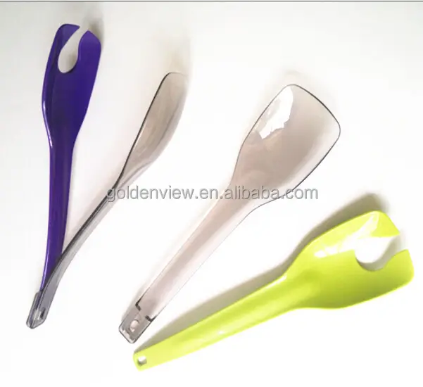 factory two-in-one colorful plastic salad mixing tools servers set hands tong fork spatula spoon shovel kitchen utensils