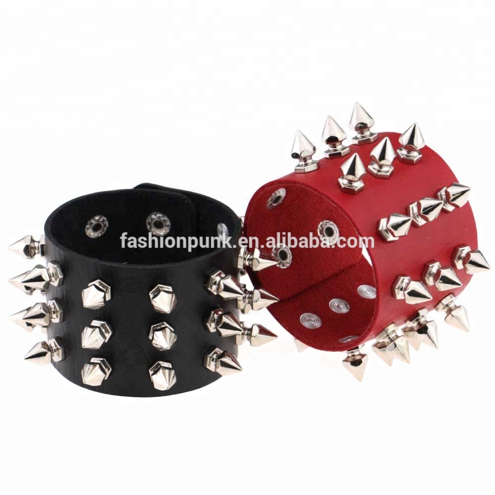 Bracciale Punk In Ecopelle Con Borchie – 2 Pezzi Regolabili – Accessorio Rock E Retrò Per Uomo E Donna