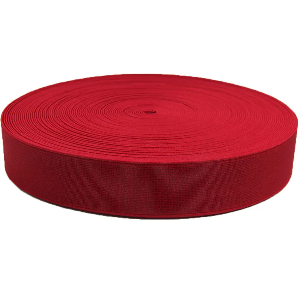 اللون الأحمر 20 مللي متر شريط مرن منسوج حزام تيبي