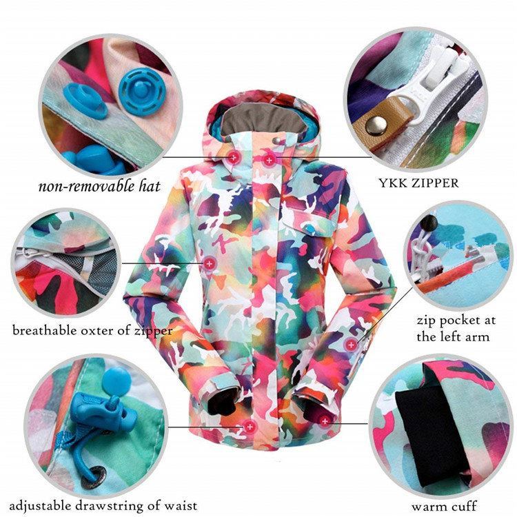 Femmes Ski Veste Coquille Imperméable À L'eau de Neige Manteau