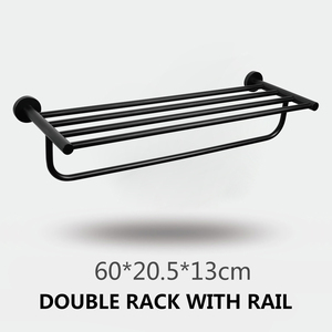 HIDEEP Accessori Bagno: Portasciugamani Fisso in Acciaio Inox <span class=keywords><strong>Nero</strong></span> Opaco 60cm, Eco-Friendly - Product Image 3
