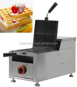 180 Degrees Industrial 4pcs Square Rotary Gas Waffle Machine, Liege Belgian Waffle Machine Gas Stainless Steel Electric Ce