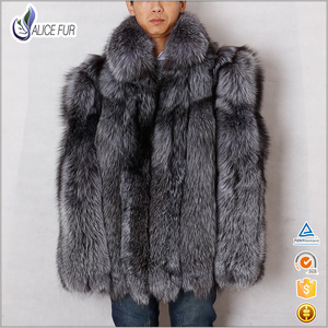 Cappotto in Vera Pelliccia di Volpe per <span class=keywords><strong>Uomo</strong></span> OEM all'Ingrosso, Cappotto <span class=keywords><strong>Invernale</strong></span> con Collo in Pelliccia di Volpe Autentica - Product Image 2