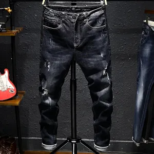 S279 novo quente 100% algodão realista lifesize rasgado jeans para homens fabricante china