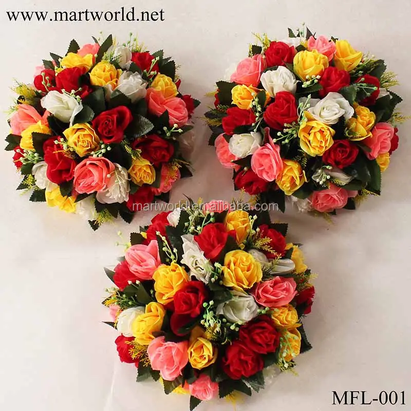 Rosa Roja Flor de imitación decoración de la boda centro de mesa artificial de alta calidad flores de Rosa Flores de seda ()