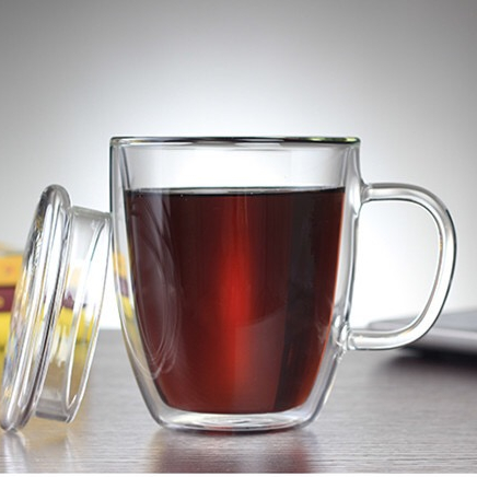 16oz double wall glass coffee mug