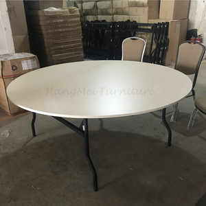 Design moderno PVC legno MFC MDF tavolo da pranzo pieghevole con gambe in acciaio per uso domestico Hotel o ristorante - Product Image 5