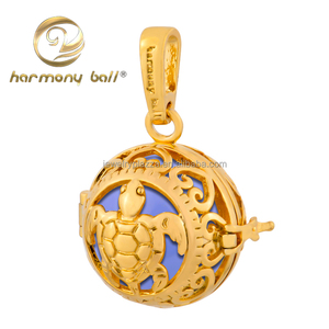 Fabricant de bijoux nouvelle conception <span class=keywords><strong>jaune</strong></span> <span class=keywords><strong>or</strong></span> tortue mexicaine Bolas 16mm boules pendentifs - Product Image 3