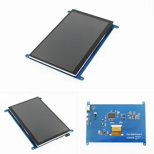 7" 800x480 LCD Display with capacitive touch and 5V/2A mini-USB power supply compatible with Raspberry Pi and ARM and PC