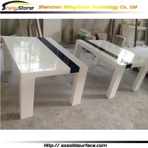 Mesa de Centro <span class=keywords><strong>Krion</strong></span> de Superficie Sólida con Línea de Cebra de Lujo - Product Image 2