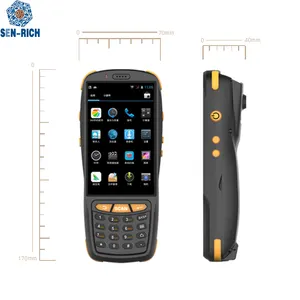 4Inch Touch Screen Android Handheld Pda Draadloze Barcode Scanner Pda Met Printer, Bt 4G Pda