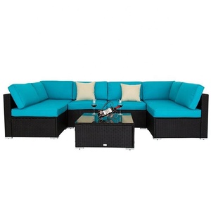 Modern L Şeklinde Hasır Rattan 5 Kişilik Dış Mekan Kanepe Takımı (Villa ve Park Kullanımı İçin) - Product Image 6