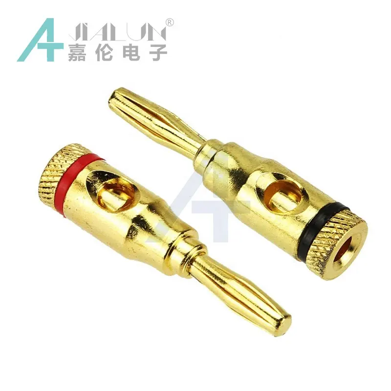 Audio Connector JIALUN Golden Plated Musical Audio Speaker Wire Cable Connector 4MM Banana Plug