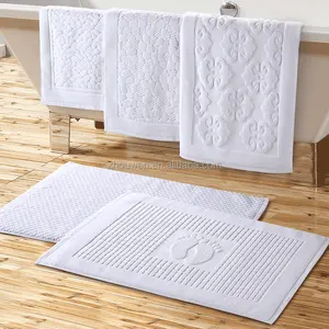 Custom wholesale Thick 100% Cotton terry hotel Bath Mat Foot Towel