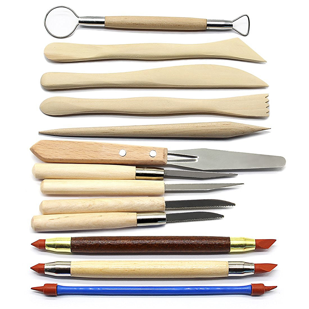DSLSQD 5 Stks Klei Sculpting Gereedschappen, Siliconen Polymeer Klei Gereedschappen Zachte Rubber Tip Modellering Pen Verfkwast Klei Modellering Snijgereedschap Dotting Tool voor Aardewerk Sculptuur