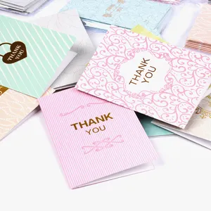 Cartões de agradecimento personalizados, cartões de papel com envelope para impressão de seu design