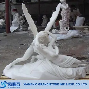 Große Skulpturen White Marble Angel Statue