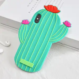 Tam Çiçeklenme Cactus Çiçek Tasarım 3D Arka Kapak Silikon Cep kapak iphone 8 7 6 Artı X Toptan Cep Telefonu vaka