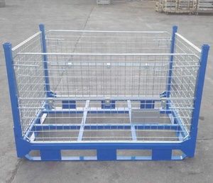 Nhiệm Vụ Nặng Nề Kim Loại Thép Đầy Đủ Chiều Cao Ráp Lưới Lồng Có Thể Gập Lại Lưu Trữ <span class=keywords><strong>Pallet</strong></span> <span class=keywords><strong>Container</strong></span> Cho Hàng Hóa Và Thiết Bị Lưu Trữ - Product Image 2