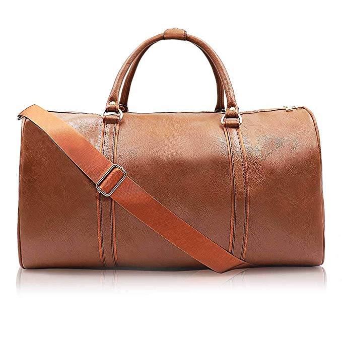 2023 High Quality Multifunction Genuine Leather Travel Weekender Overnight Sports Luggage Tote Duffle Bags