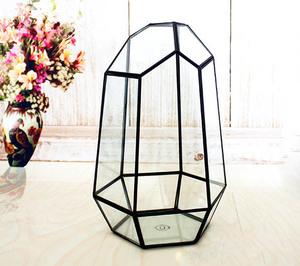 Goldene schwarze Hochzeit Tisch dekoration, Innen garten, klare strukturierte Glas pflanze klares Glas geometrische <span class=keywords><strong>Terrarium</strong></span> Box - Product Image 3