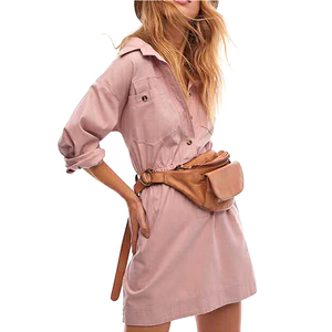 Usine Directe En Gros unique robes d'hiver <span class=keywords><strong>rose</strong></span> robe avec manches - Product Image 3