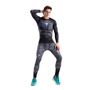 Set Cody Lundin da Uomo: T-Shirt Supereroe Black Panther e Leggings Aderenti da Fitness, Completo Lungo per Allenamento - Product Image 3