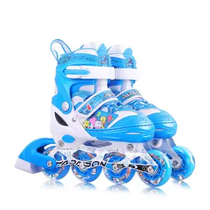 Nieuwe Hot Koop Kids Rolschaatsen 4 Knipperende Wielen Roller Roze Blauw Kleur Inline Skates Schoenen