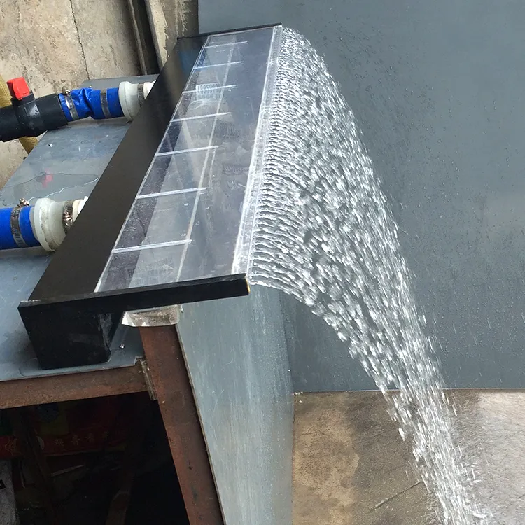 חיצוני קיר מזרקת מים משאבות גשם וילון sheer מוצא מפל, גינה קיר רכוב זכוכית סיבי מים מזרקת חיצוני