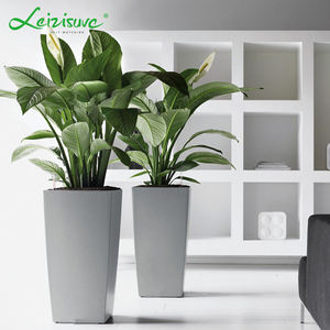 Pots hauts légers Leizisure pour décoration intérieure, grands pots à fleurs en plastique auto-arrosants - Product Image 3