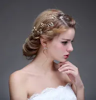 Barokke Bridal Wedding Haarband Bloemen Gesimuleerde Parel Lint Tiara Hoofdband Vrouwen Partij Pageant Kronen Haarstukje