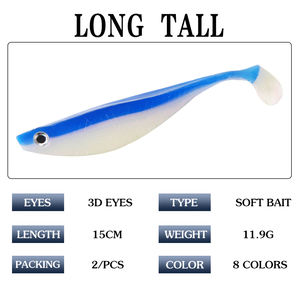 Hunthouse — appât souple avec queue en T pour la pêche, leurre nageur pour attraper des poissons, phosphorescent dans la nuit, <span class=keywords><strong>6</strong></span> pouces, 15cm, 12g - Product Image 2