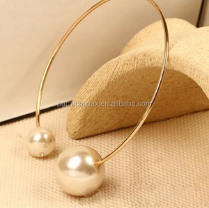 Latest Fashion Style Choker Two Pearl Necklace and <strong>Bracelet</strong> Jewelry Set <strong>Torque</strong> Jewellery Set - Product Image 2