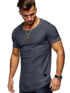 Plain <span class=keywords><strong>Blank</strong></span> <span class=keywords><strong>Oem</strong></span> Logotipo personalizado Diseño Hombre Casual Verano Hombres Camiseta - Product Image 5