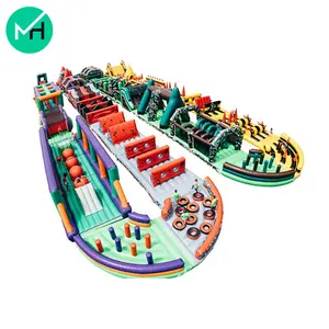 ジャンプバウンサースライドインフレータブルキャッスルPVCジャイアントランド大人用インフレータブル障害物コース - Product Image 2