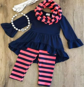 Conjuntos de Boutique para Bebés Niñas Otoño: Lindos Pantalones con Volantes a Rayas y Ropa Infantil Fruncida al por Mayor, Moda Primavera para Niños - Product Image 5
