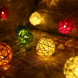 Economico Patio Cafe camera da letto decorazione della festa di nozze di Natale Appeso in <span class=keywords><strong>rattan</strong></span> stringa della sfera di luce - Product Image 5