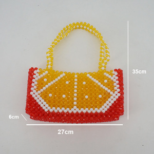 Tas Genggam Wanita Desain Oranye Kustom Mode Baru Buatan Tangan