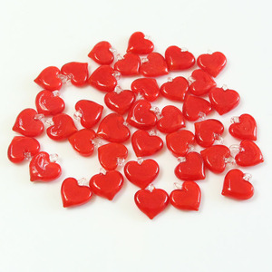 <span class=keywords><strong>Colgante</strong></span> de Corazón <span class=keywords><strong>Rojo</strong></span> de Cristal Lampwork de 15 mm para Decoración de Bodas, Abalorio de Corazón - Product Image 3