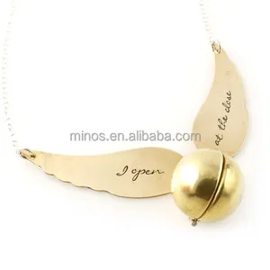 Golden Snitch Locket Necklace Stainless Steel Pendant