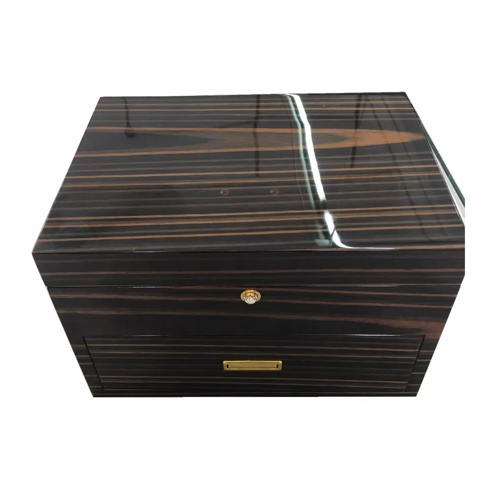 2017 nuevo diseño de madera de ébano caja de Perfume con espejo