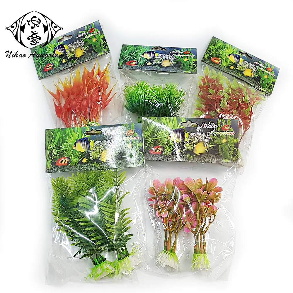 OEM custom your own brand aquarium plants decorative artificial grass for fish tank decor